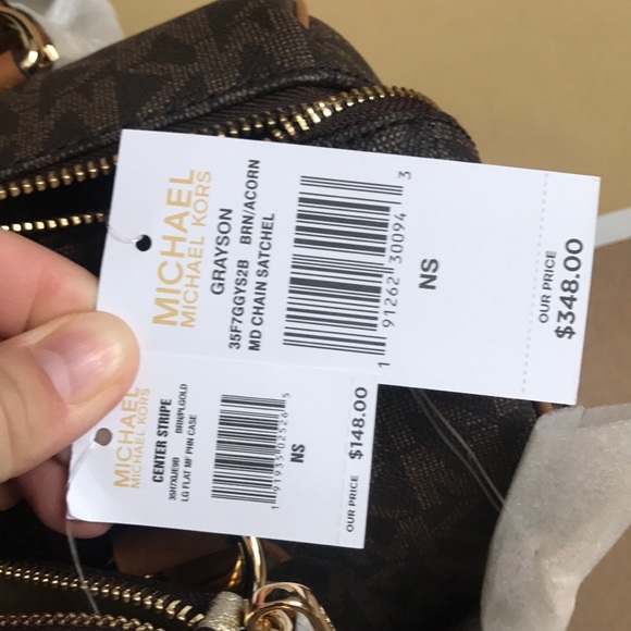 🎆🌸mk Grayson set🎆crossbody/Satchel brown medium - Picture 4 of 8